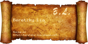 Beretzky Lia névjegykártya